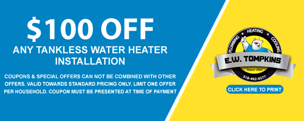 $100 Off Tankless Water Heater Installation